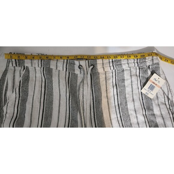 Per Se Womens Striped Linen-Blend Pants Size 2X With Drawstring Waist & Pockets - Picture 5 of 6